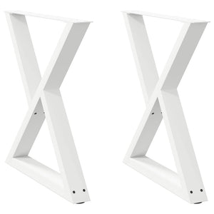 Weiße Tischbeine aus Stahl, 80 cm, 2er-Set
