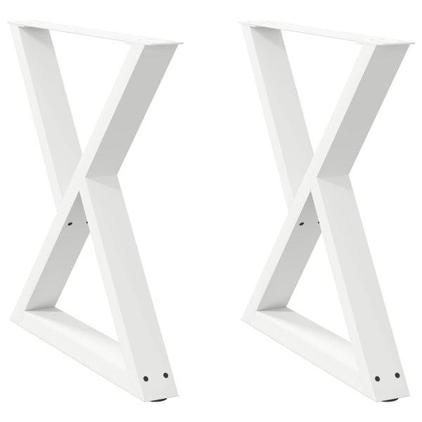 Weiße Tischbeine aus Stahl, 80 cm, 2er-Set