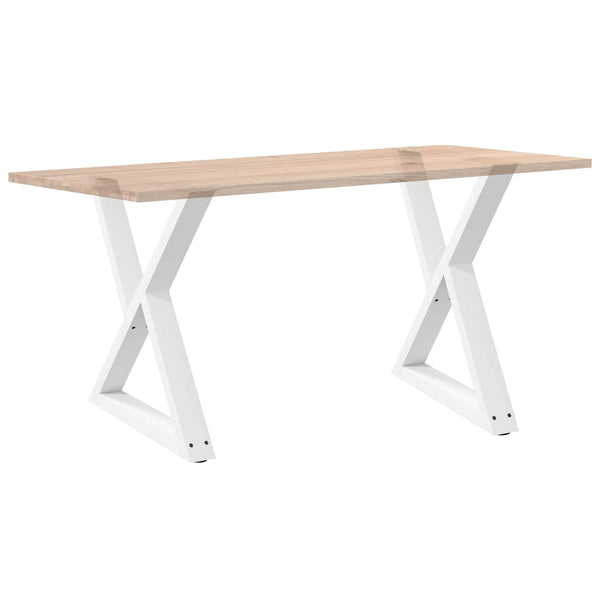 Weiße Tischbeine aus Stahl, 80 cm, 2er-Set