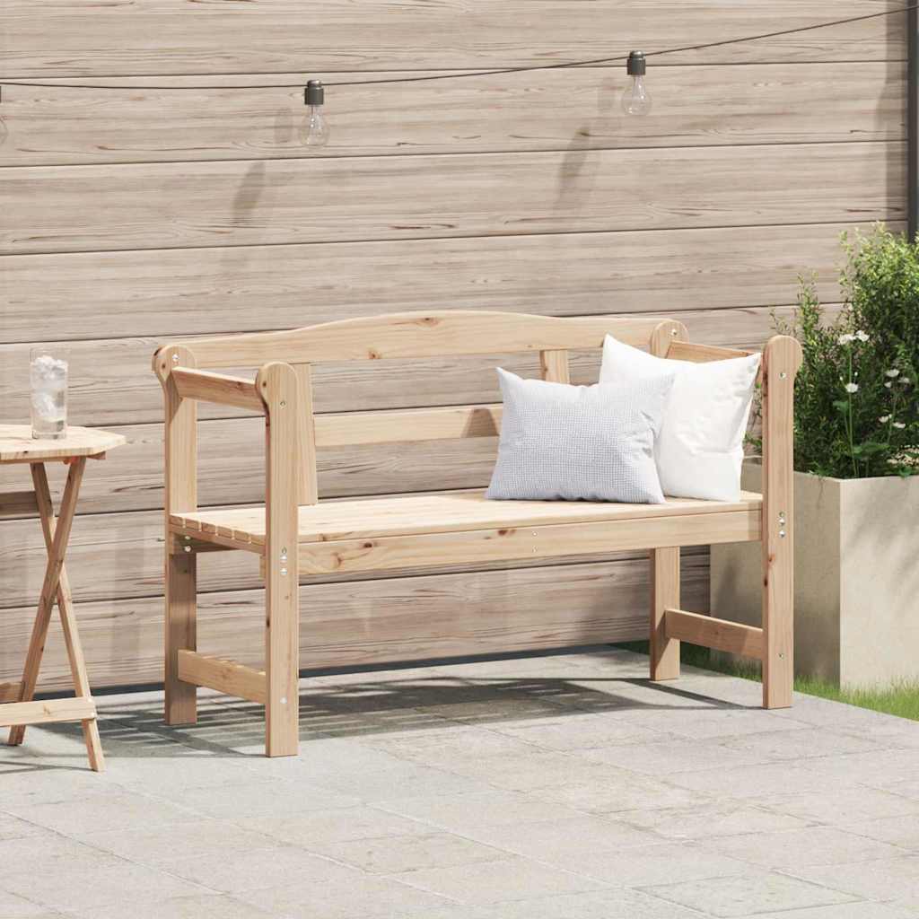 vidaXL Banc d'extérieur Nature 119 x 44 x 76 cm Bois de pin massif