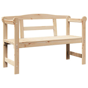 vidaXL Banc d'extérieur Nature 119 x 44 x 76 cm Bois de pin massif