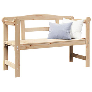 vidaXL Banc d'extérieur Nature 119 x 44 x 76 cm Bois de pin massif
