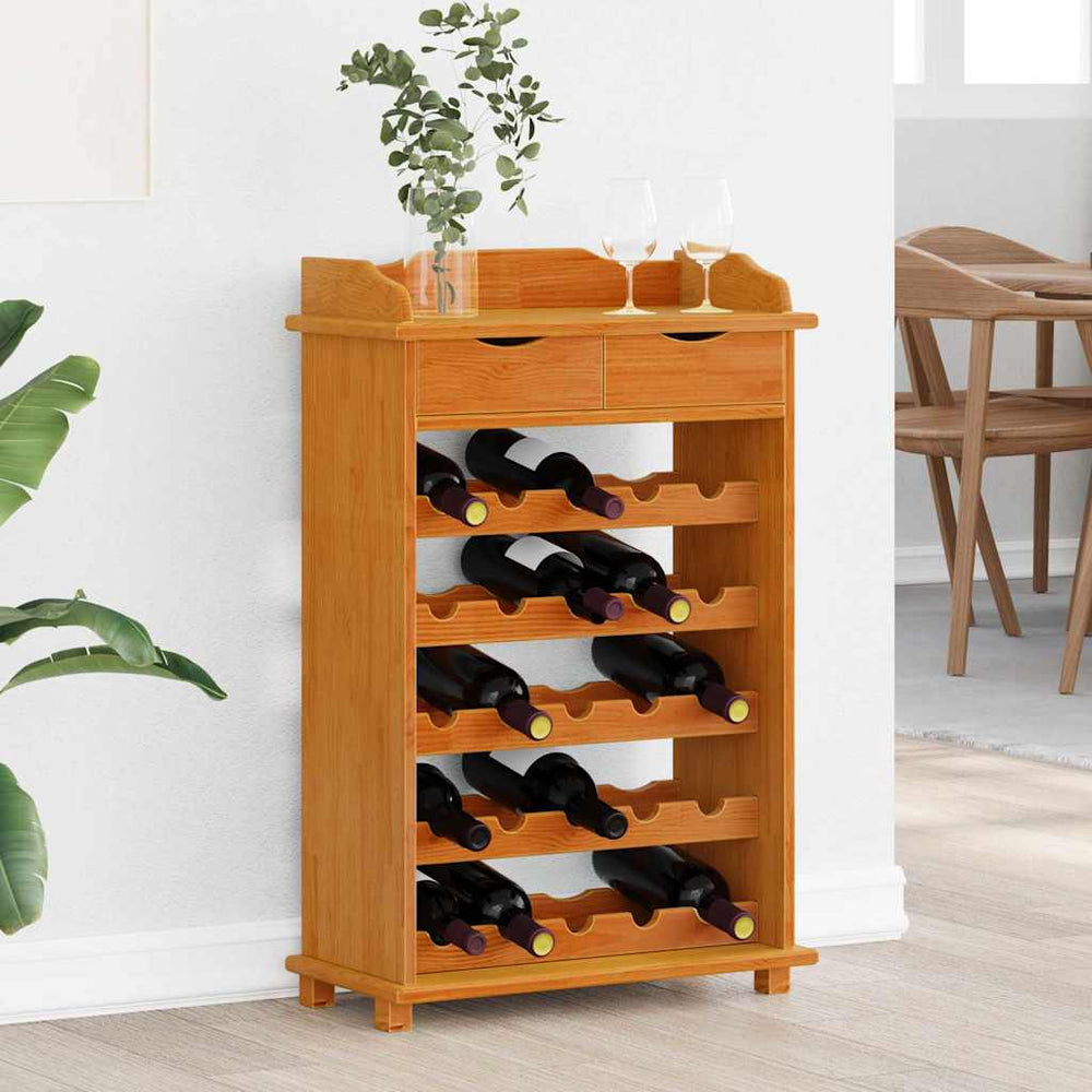 Weinregal Braun Kiefer Massivholz 58x28x90cm