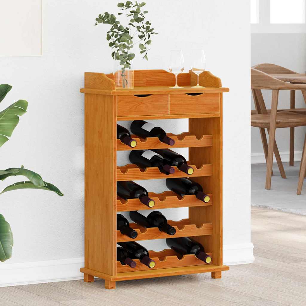 vidaXL Casier à bouteilles marron 58 x 28 x 90 cm Pin massif