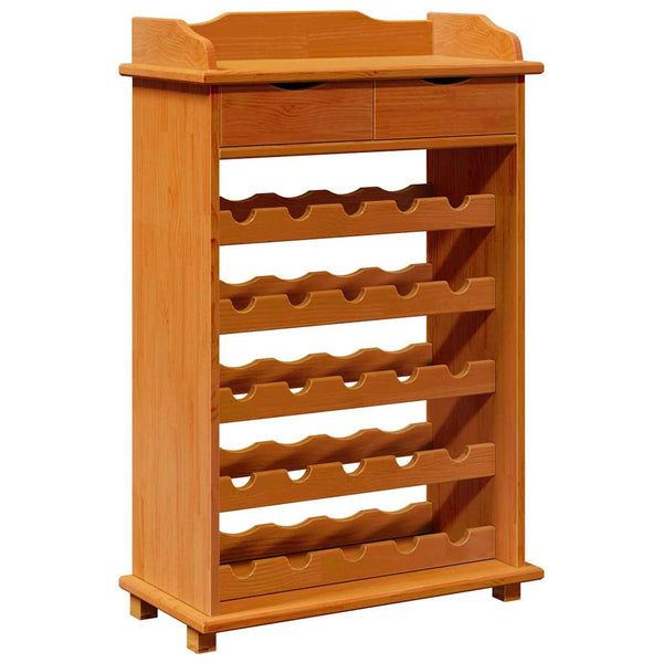 vidaXL Casier à bouteilles marron 58 x 28 x 90 cm Pin massif