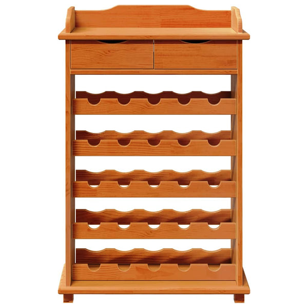 vidaXL Casier à bouteilles marron 58 x 28 x 90 cm Pin massif