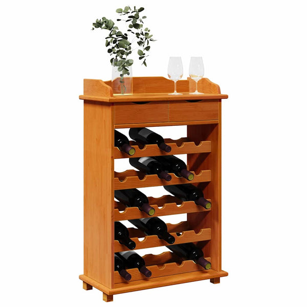 vidaXL Casier à bouteilles marron 58 x 28 x 90 cm Pin massif