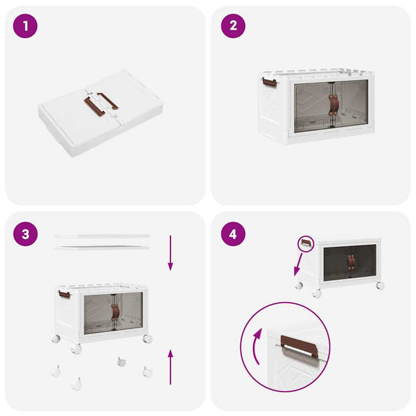 Stapelbare Aufbewahrungsbox mit Rädern 28 L
