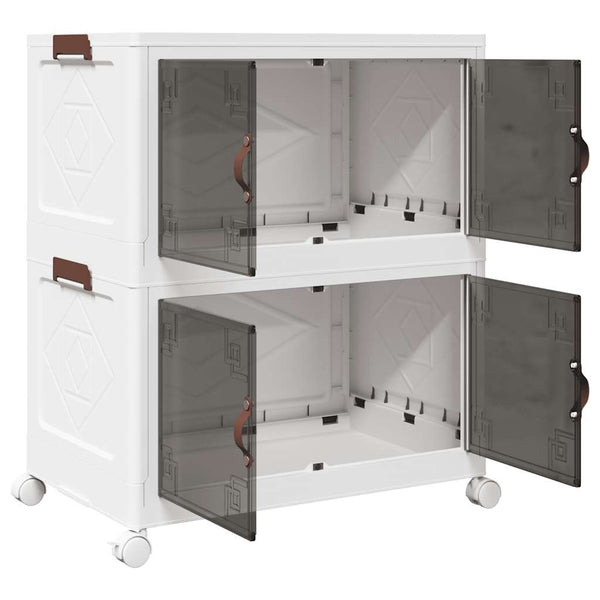 Stapelbare Aufbewahrungsbox mit Rädern, 75 L