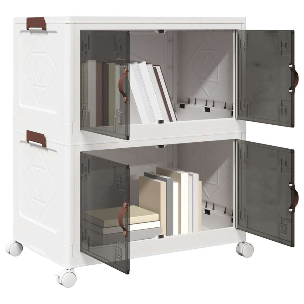 vidaXL Boîte de rangement à roulettes Empilable 2 étages 75 L 64x40x76cm