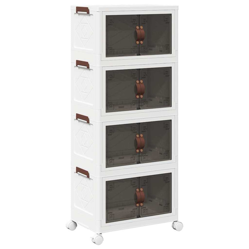 vidaXL Boîte de rangement avec roulettes empilable à 4 niveaux 28 L