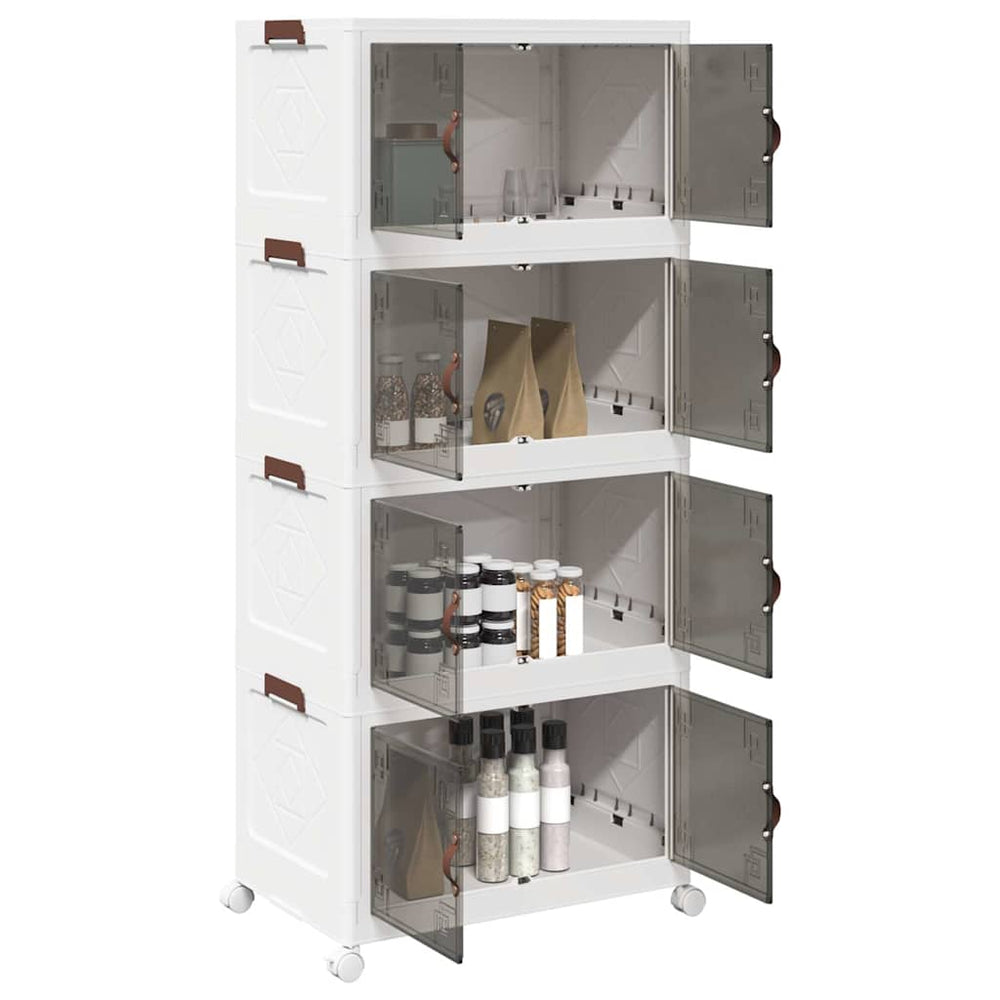 vidaXL Boîte de rangement à roulettes Empilable 4 niveaux 75 L
