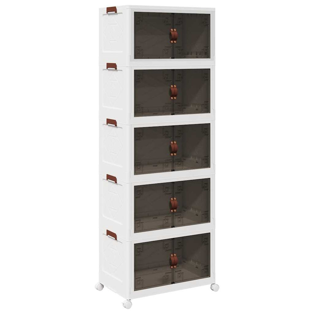 vidaXL Boîte de rangement à roulettes Empilable 5 niveaux 75 L 64x40x179 cm