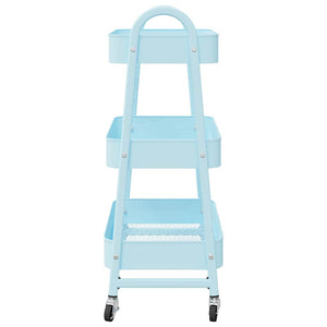 vidaXL Chariot de rangement à 3 niveaux bleu 42x41,5x77 cm acier