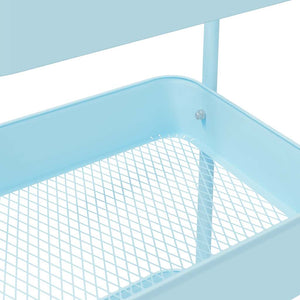 vidaXL Chariot de rangement à 3 niveaux bleu 42x41,5x77 cm acier