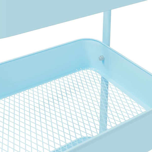 vidaXL Chariot de rangement à 3 niveaux bleu 42x41,5x77 cm acier