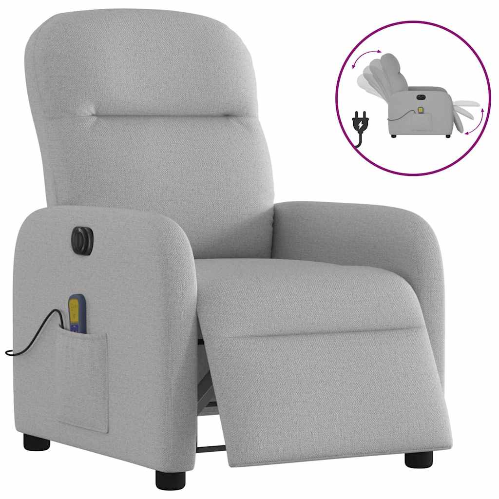 Elektrischer Massagesessel Wolkengrau Stoff