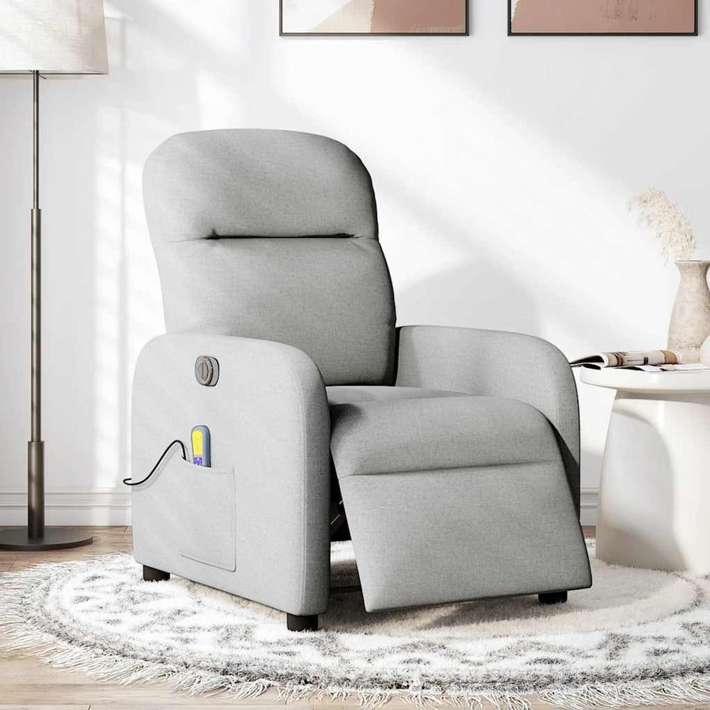 Elektrischer Massagesessel Wolkengrau Stoff