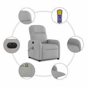 Elektrischer Massagesessel Wolkengrau Stoff