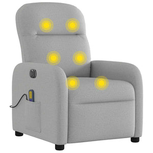 Elektrischer Massagesessel Wolkengrau Stoff