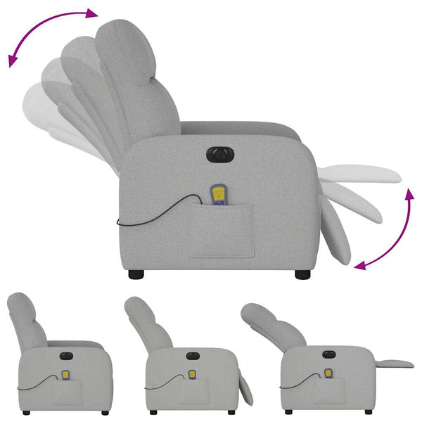 Elektrischer Massagesessel Wolkengrau Stoff