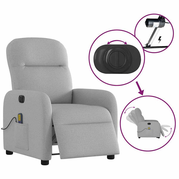 Elektrischer Massagesessel Wolkengrau Stoff