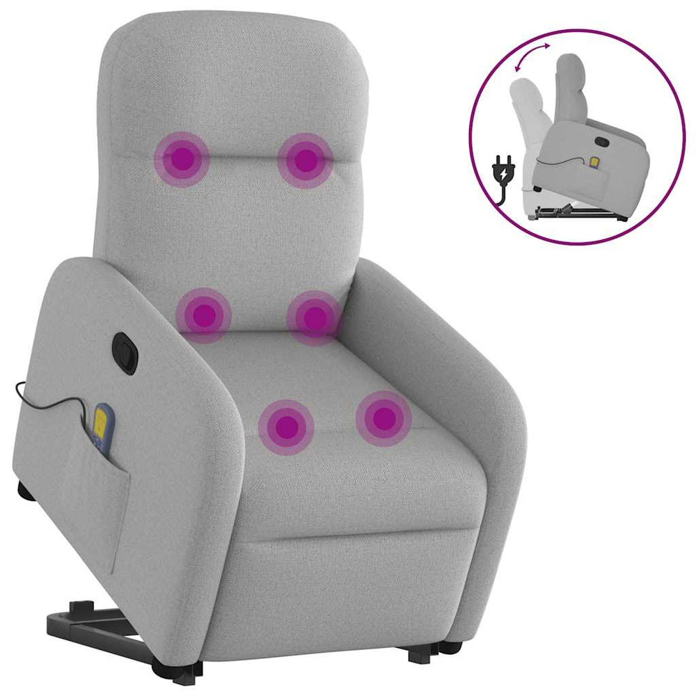 Massagesessel mit Aufstehhilfe Wolkengrau