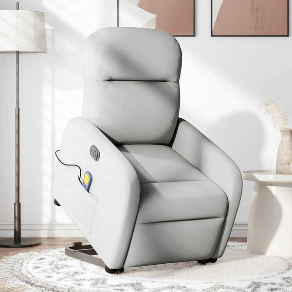 Elektrischer Massagesessel mit Aufstehhilfe, Stoff Grau