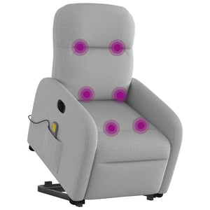 Elektrischer Massagesessel mit Aufstehhilfe, Stoff Grau
