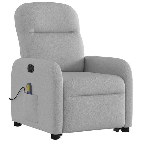 Elektrischer Massagesessel mit Aufstehhilfe, Stoff Grau
