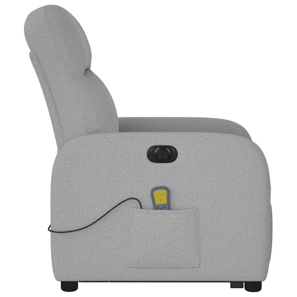 Elektrischer Massagesessel mit Aufstehhilfe, Stoff Grau
