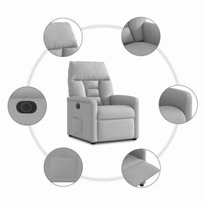 Elektrischer Relaxsessel Wolkengrau Stoff