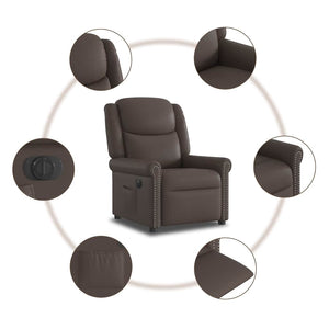 Elektrischer Relaxsessel Braun Kunstleder