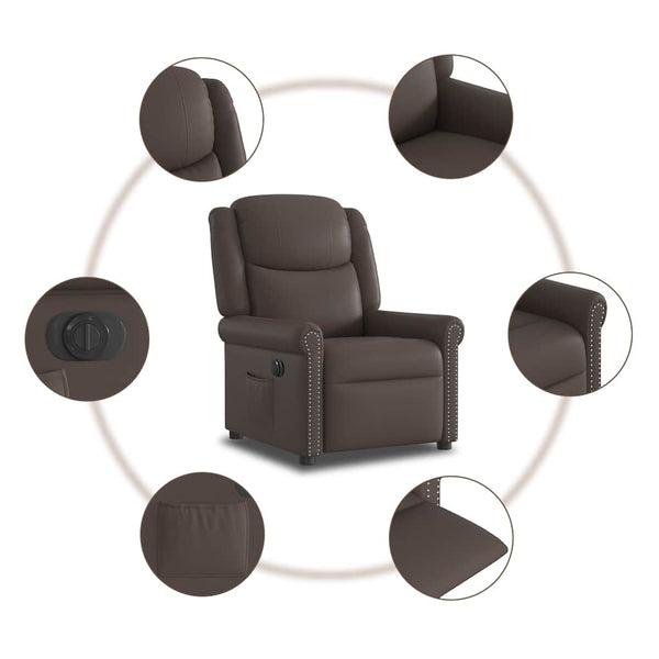 Elektrischer Relaxsessel Braun Kunstleder