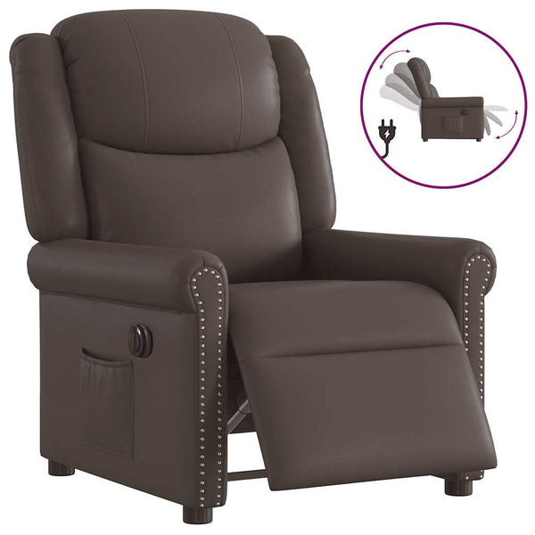 Elektrischer Relaxsessel Braun Kunstleder