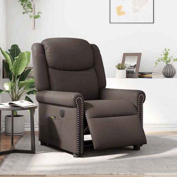 Elektrischer Massagesessel Braun Kunstleder