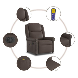 Elektrischer Massagesessel Braun Kunstleder
