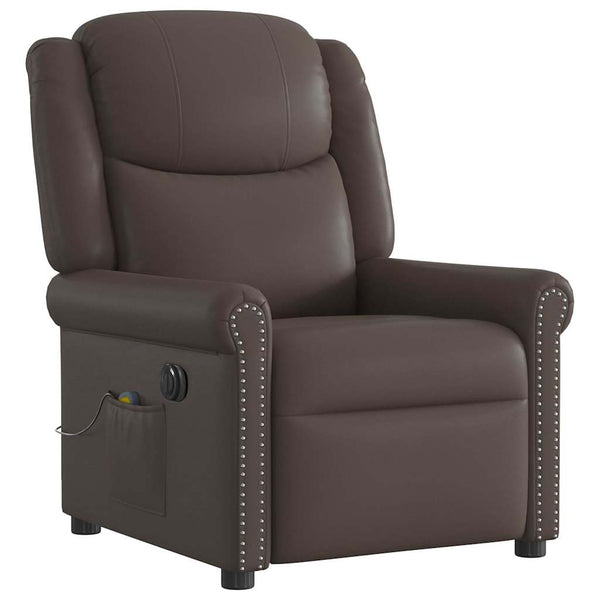 Elektrischer Massagesessel Braun Kunstleder