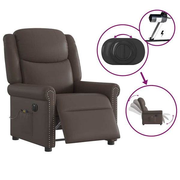 Elektrischer Massagesessel Braun Kunstleder