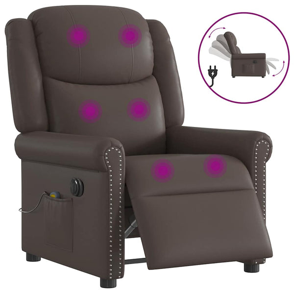 Elektrischer Massagesessel Braun Kunstleder