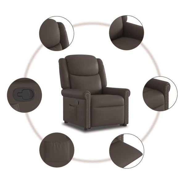 Stehsessel Braun Kunstleder Relaxsessel