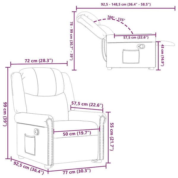 Stehsessel Braun Kunstleder Relaxsessel
