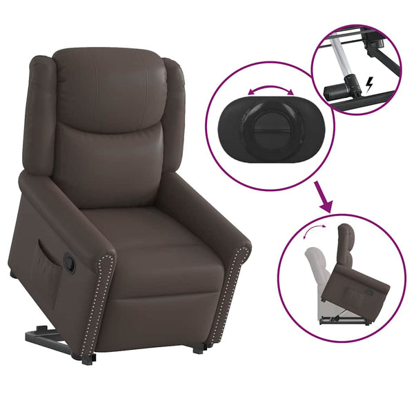 Stehsessel Braun Kunstleder Relaxsessel