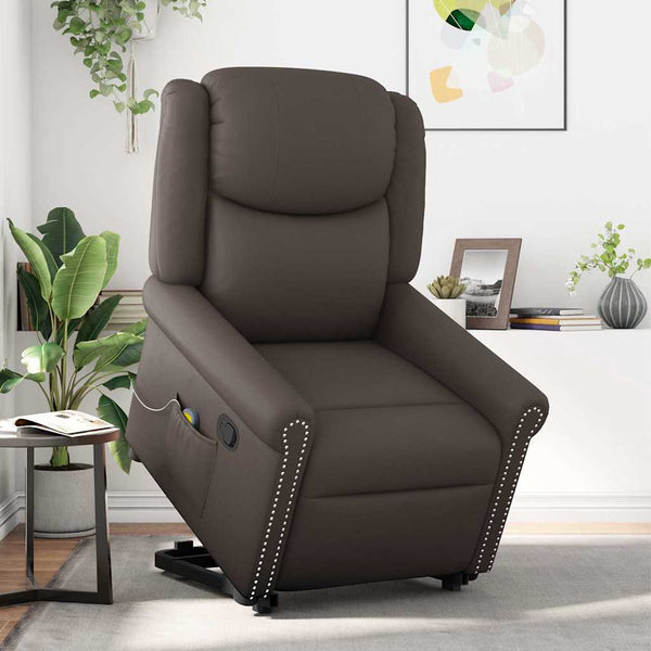 Massage Stehsessel Glänzend Braun Kunstleder