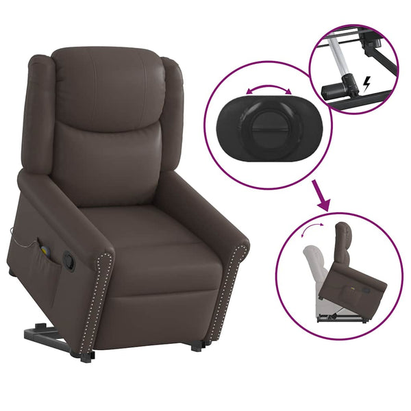 Massage Stehsessel Glänzend Braun Kunstleder