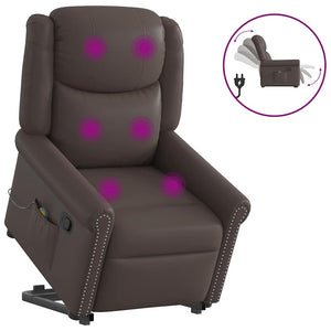 Massage Stehsessel Glänzend Braun Kunstleder