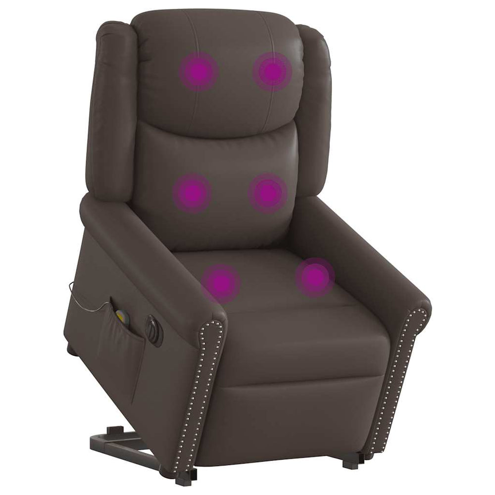 Elektrischer Massagesessel mit Aufstehhilfe Braun