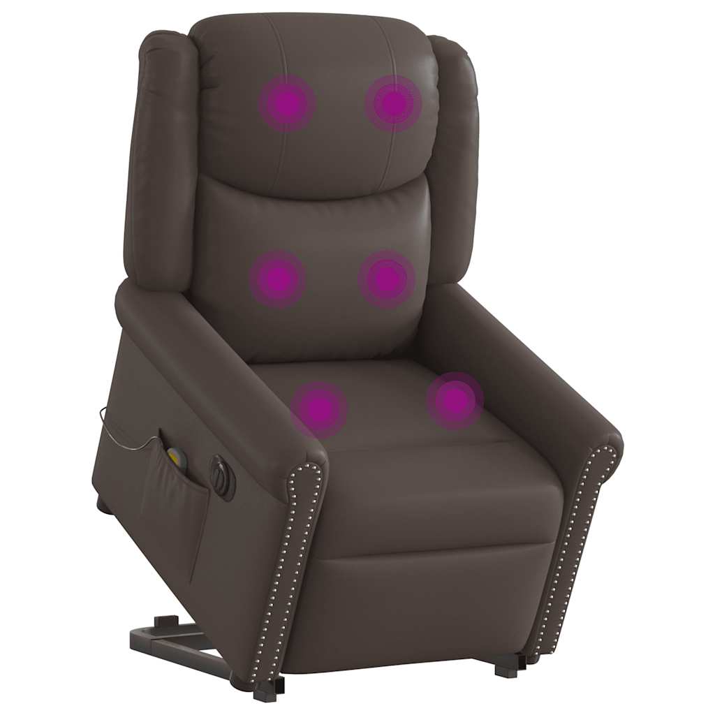 Elektrischer Massagesessel mit Aufstehhilfe Braun