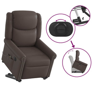 Elektrischer Massagesessel mit Aufstehhilfe Braun