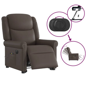 Elektrischer Massagesessel mit Aufstehhilfe Braun